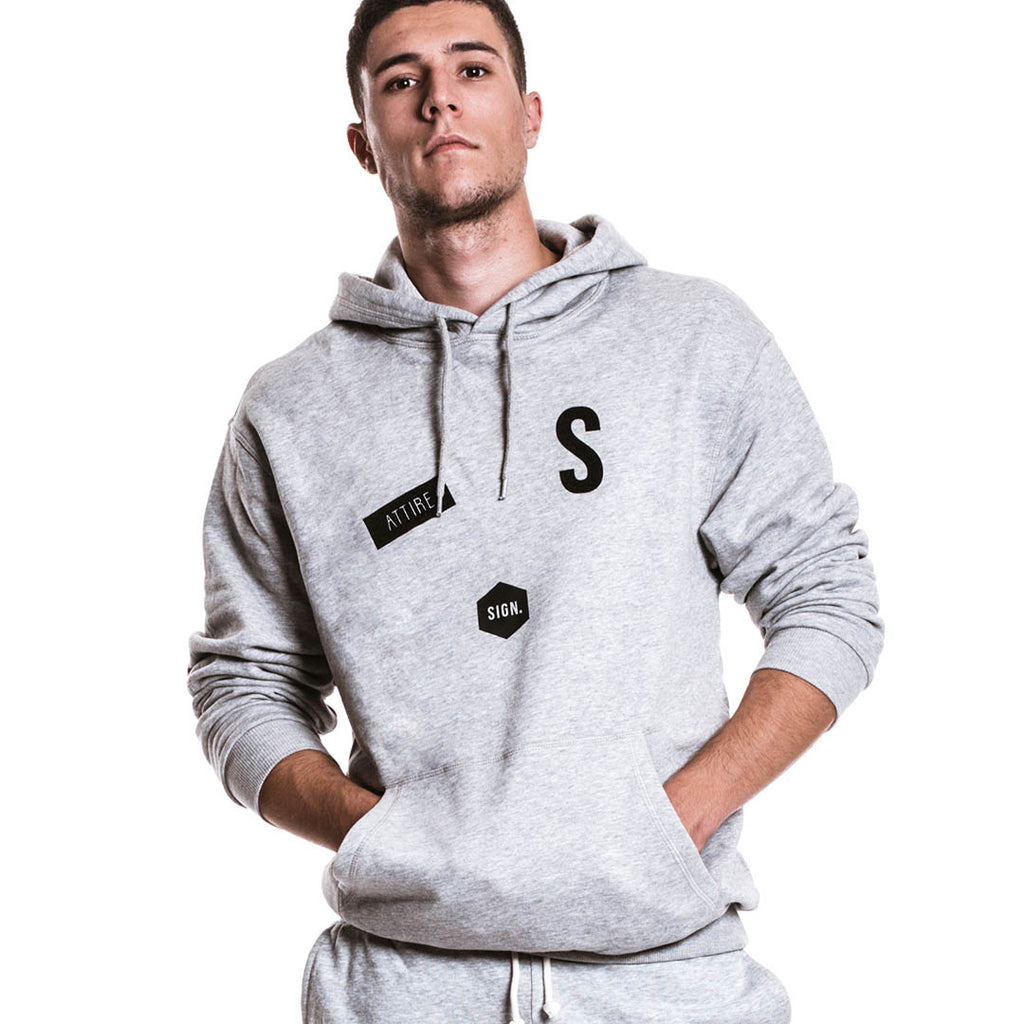 Patched Hoodie GREY
